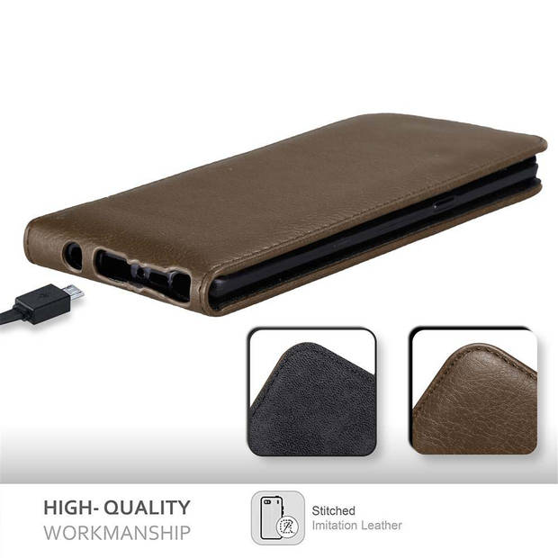 Cadorabo Hoesje geschikt voor Samsung Galaxy NOTE 8 in KOFFIE BRUIN - Beschermhoes Flip Case Cover magnetische sluiting