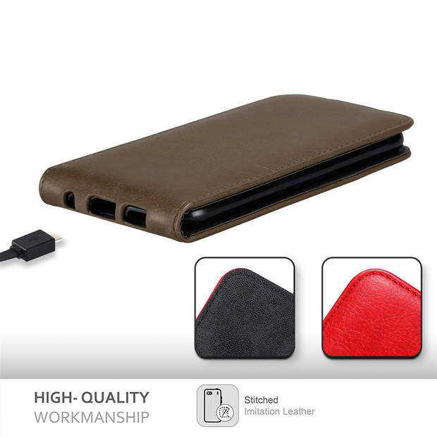 Cadorabo Hoesje geschikt voor Huawei P30 LITE in KOFFIE BRUIN - Beschermhoes Flip Case Cover magnetische sluiting