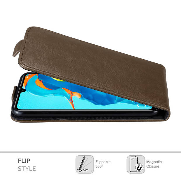 Cadorabo Hoesje geschikt voor Huawei P30 LITE in KOFFIE BRUIN - Beschermhoes Flip Case Cover magnetische sluiting