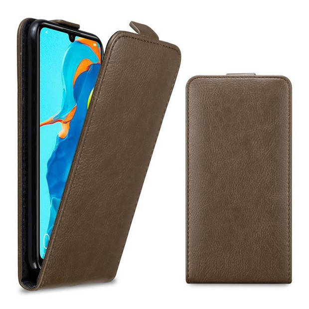 Cadorabo Hoesje geschikt voor Huawei P30 LITE in KOFFIE BRUIN - Beschermhoes Flip Case Cover magnetische sluiting