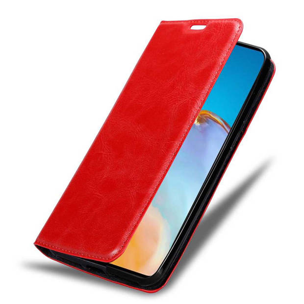 Cadorabo Hoesje geschikt voor Huawei P40 in APPEL ROOD - Beschermhoes Case magnetische sluiting Cover