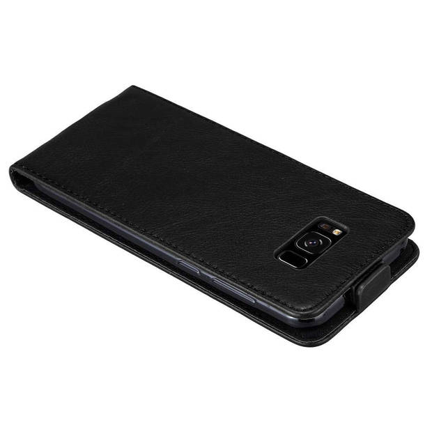 Cadorabo Hoesje geschikt voor Samsung Galaxy S8 PLUS in ZWARTE NACHT - Beschermhoes Flip Case Cover magnetische sluiting