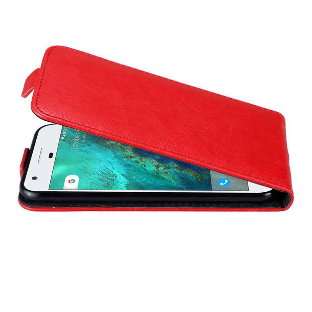 Cadorabo Hoesje geschikt voor Google PIXEL in APPEL ROOD - Beschermhoes Flip Case Cover magnetische sluiting