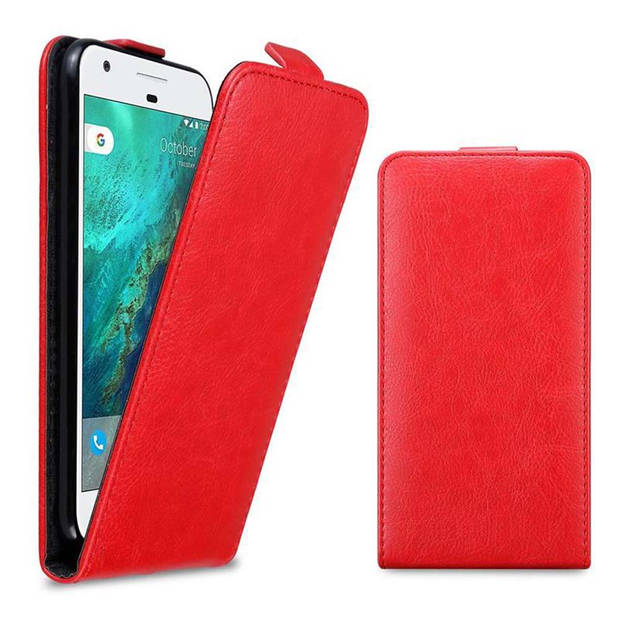 Cadorabo Hoesje geschikt voor Google PIXEL in APPEL ROOD - Beschermhoes Flip Case Cover magnetische sluiting