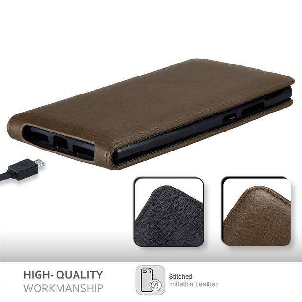 Cadorabo Hoesje geschikt voor Huawei MATE 8 in KOFFIE BRUIN - Beschermhoes Flip Case Cover magnetische sluiting
