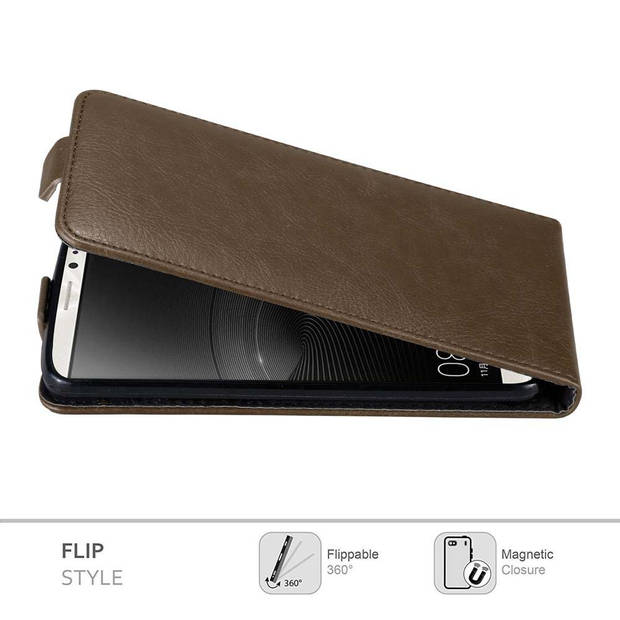 Cadorabo Hoesje geschikt voor Huawei MATE 8 in KOFFIE BRUIN - Beschermhoes Flip Case Cover magnetische sluiting