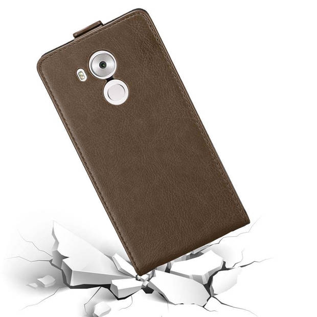 Cadorabo Hoesje geschikt voor Huawei MATE 8 in KOFFIE BRUIN - Beschermhoes Flip Case Cover magnetische sluiting