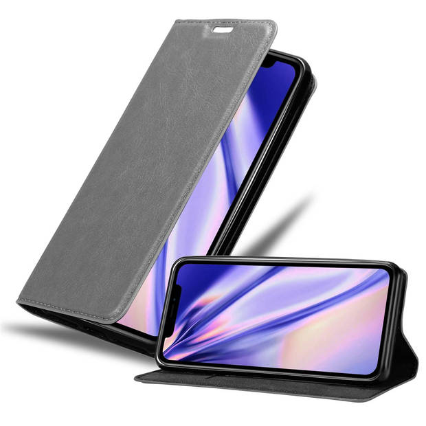 Cadorabo Hoesje geschikt voor Apple iPhone XR in TITANIUM GRIJS - Beschermhoes Case magnetische sluiting Cover