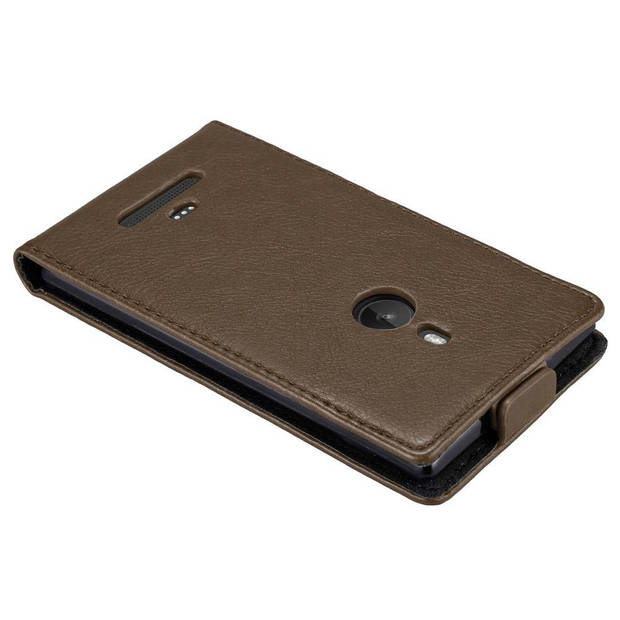 Cadorabo Hoesje geschikt voor Nokia Lumia 925 in KOFFIE BRUIN - Beschermhoes Flip Case Cover magnetische sluiting