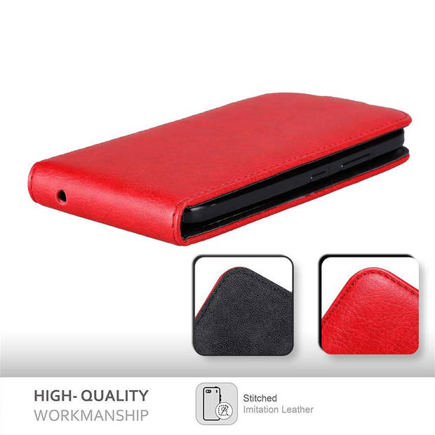 Cadorabo Hoesje geschikt voor Motorola MOTO C PLUS in APPEL ROOD - Beschermhoes Flip Case Cover magnetische sluiting