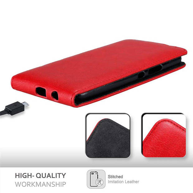 Cadorabo Hoesje geschikt voor Motorola MOTO X4 in APPEL ROOD - Beschermhoes Flip Case Cover magnetische sluiting