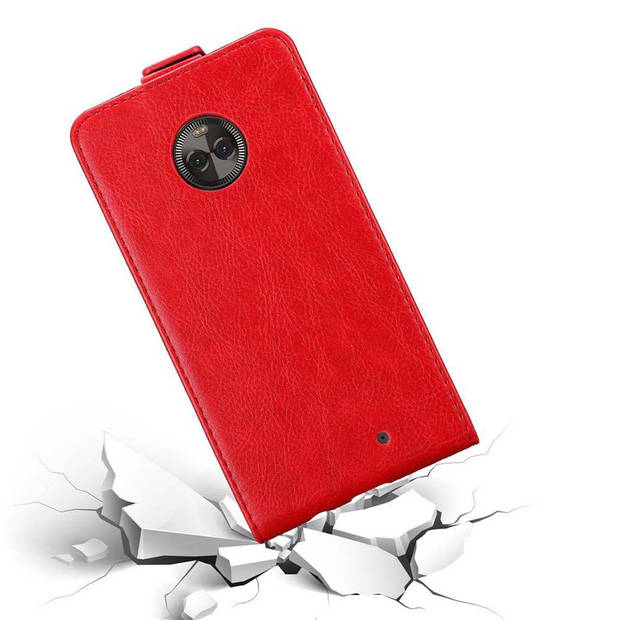 Cadorabo Hoesje geschikt voor Motorola MOTO X4 in APPEL ROOD - Beschermhoes Flip Case Cover magnetische sluiting