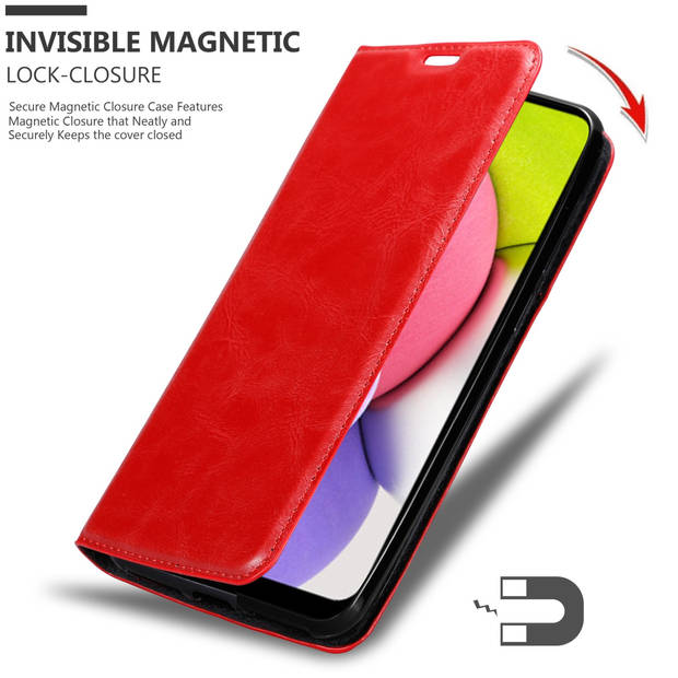 Cadorabo Hoesje geschikt voor Samsung Galaxy A03s in APPEL ROOD - Beschermhoes Case magnetische sluiting Cover