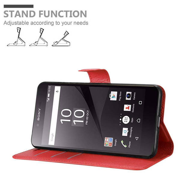 Cadorabo Hoesje geschikt voor Sony Xperia Z5 PREMIUM in KARMIJN ROOD - Beschermhoes Cover magnetische sluiting Case