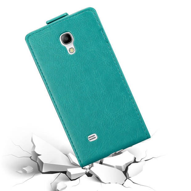 Cadorabo Hoesje geschikt voor Samsung Galaxy S4 MINI in BENZINE TURKOOIS - Beschermhoes Flip Case Cover magnetische