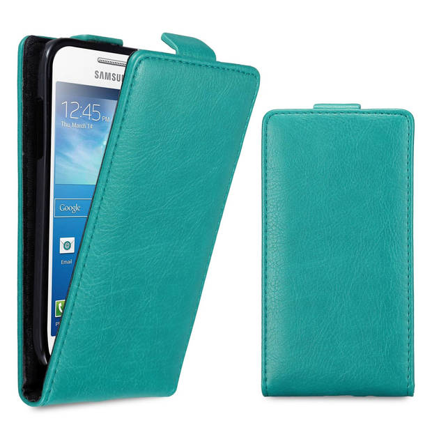 Cadorabo Hoesje geschikt voor Samsung Galaxy S4 MINI in BENZINE TURKOOIS - Beschermhoes Flip Case Cover magnetische
