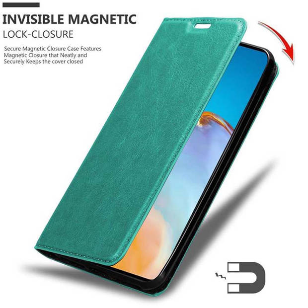 Cadorabo Hoesje geschikt voor Huawei P40 in BENZINE TURKOOIS - Beschermhoes Case magnetische sluiting Cover