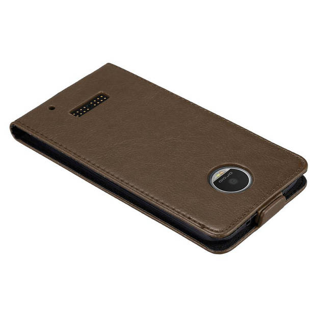 Cadorabo Hoesje geschikt voor Motorola MOTO Z PLAY in KOFFIE BRUIN - Beschermhoes Flip Case Cover magnetische sluiting