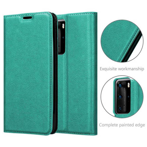 Cadorabo Hoesje geschikt voor Huawei P40 PRO / P40 PRO+ in BENZINE TURKOOIS - Beschermhoes Case magnetische sluiting