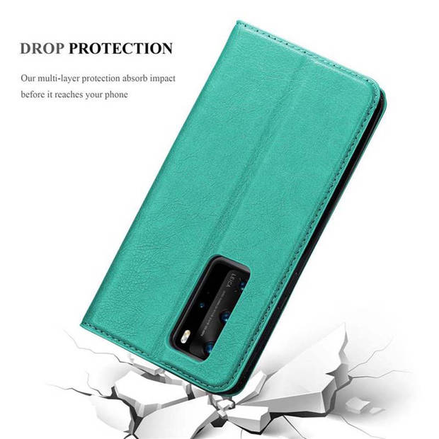 Cadorabo Hoesje geschikt voor Huawei P40 PRO / P40 PRO+ in BENZINE TURKOOIS - Beschermhoes Case magnetische sluiting