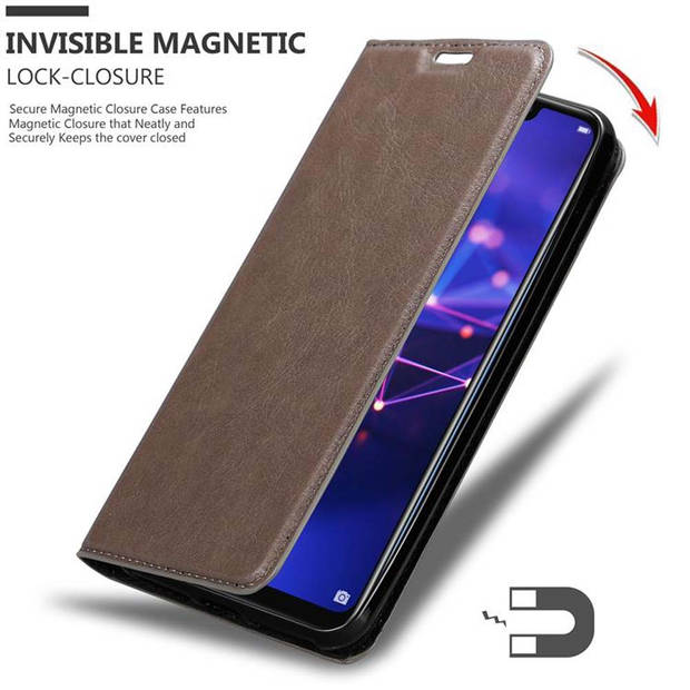 Cadorabo Hoesje geschikt voor Huawei MATE 20 LITE in KOFFIE BRUIN - Beschermhoes Case magnetische sluiting Cover