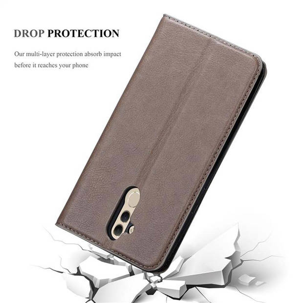 Cadorabo Hoesje geschikt voor Huawei MATE 20 LITE in KOFFIE BRUIN - Beschermhoes Case magnetische sluiting Cover