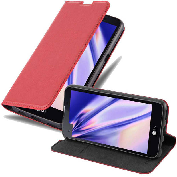 Cadorabo Hoesje geschikt voor LG X SCREEN in APPEL ROOD - Beschermhoes Case magnetische sluiting Cover