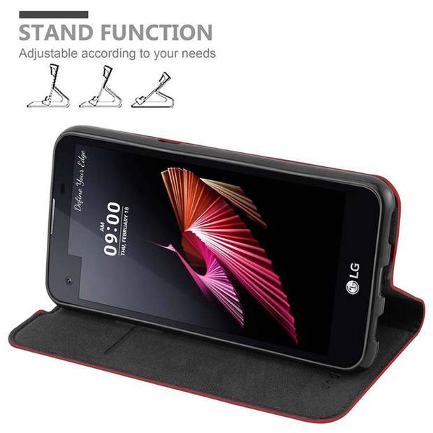 Cadorabo Hoesje geschikt voor LG X SCREEN in APPEL ROOD - Beschermhoes Case magnetische sluiting Cover