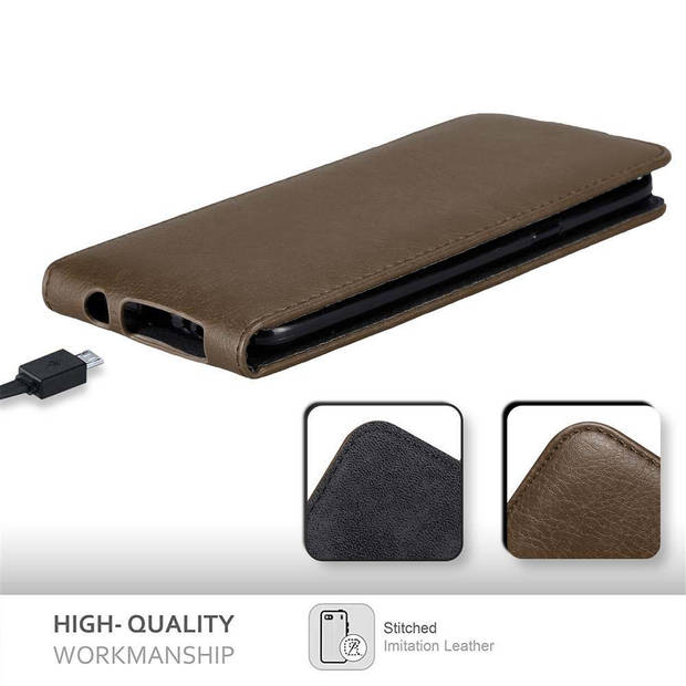 Cadorabo Hoesje geschikt voor Samsung Galaxy S8 in KOFFIE BRUIN - Beschermhoes Flip Case Cover magnetische sluiting