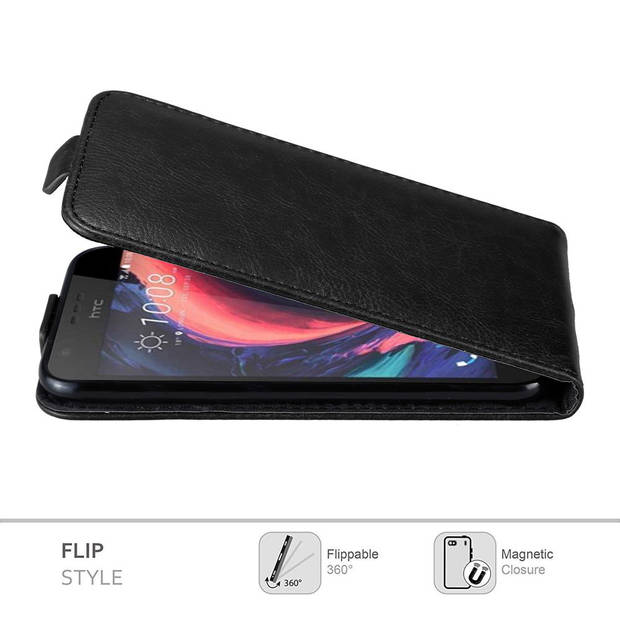 Cadorabo Hoesje geschikt voor HTC Desire 10 LIFESTYLE / Desire 825 in ZWARTE NACHT - Beschermhoes Flip Case Cover