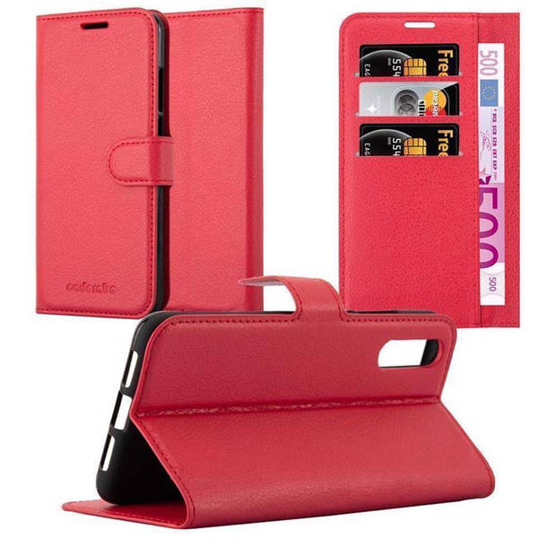 Cadorabo Hoesje geschikt voor Huawei P20 in KARMIJN ROOD - Beschermhoes Cover magnetische sluiting Case