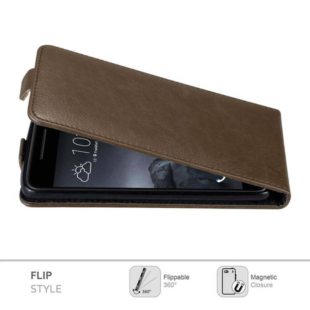 Cadorabo Hoesje geschikt voor HTC ONE A9 in KOFFIE BRUIN - Beschermhoes Flip Case Cover magnetische sluiting