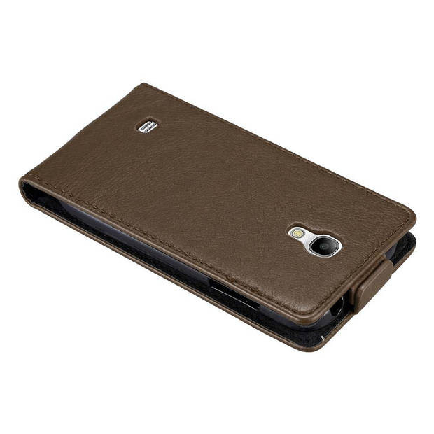 Cadorabo Hoesje geschikt voor Samsung Galaxy S4 MINI in KOFFIE BRUIN - Beschermhoes Flip Case Cover magnetische sluiting