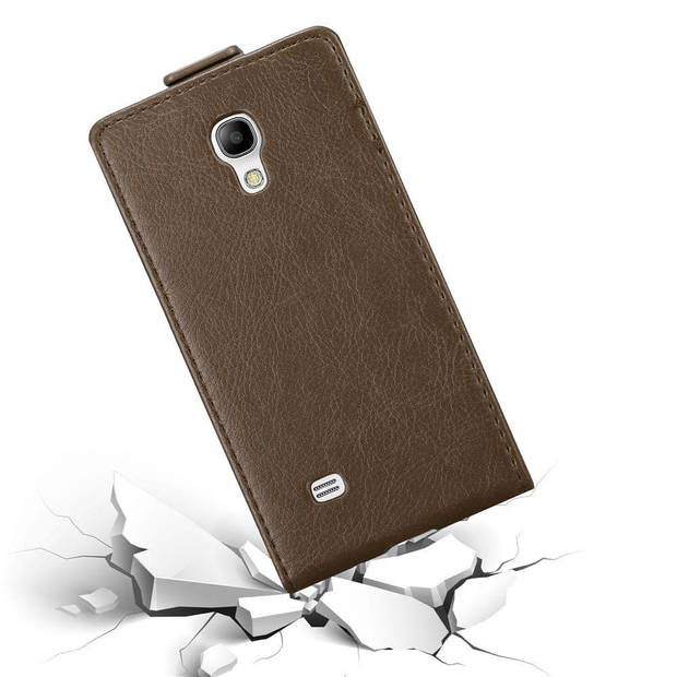 Cadorabo Hoesje geschikt voor Samsung Galaxy S4 MINI in KOFFIE BRUIN - Beschermhoes Flip Case Cover magnetische sluiting