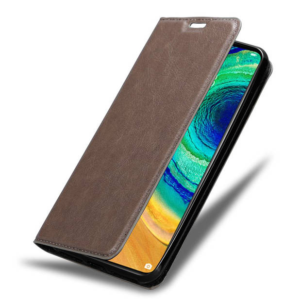 Cadorabo Hoesje geschikt voor Huawei MATE 30 in KOFFIE BRUIN - Beschermhoes Case magnetische sluiting Cover