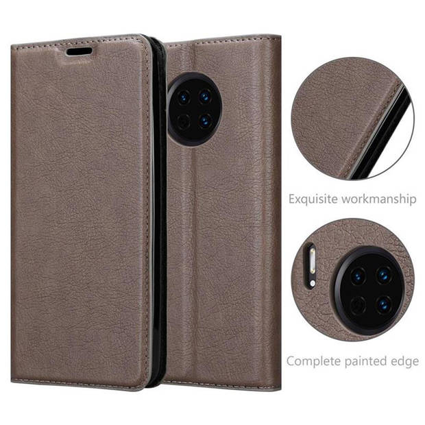 Cadorabo Hoesje geschikt voor Huawei MATE 30 in KOFFIE BRUIN - Beschermhoes Case magnetische sluiting Cover