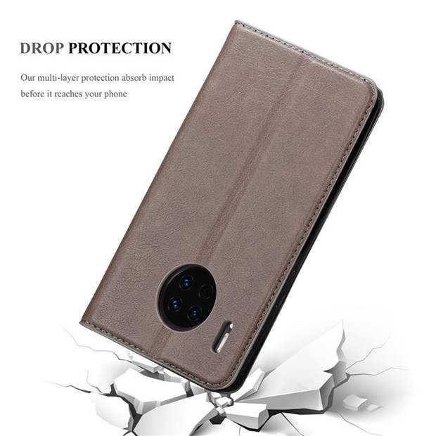 Cadorabo Hoesje geschikt voor Huawei MATE 30 in KOFFIE BRUIN - Beschermhoes Case magnetische sluiting Cover