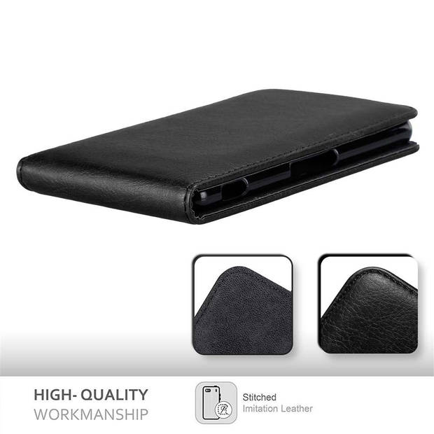 Cadorabo Hoesje geschikt voor Sony Xperia Z3 in ZWARTE NACHT - Beschermhoes Flip Case Cover magnetische sluiting