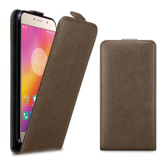 Cadorabo Hoesje geschikt voor Lenovo P2 in KOFFIE BRUIN - Beschermhoes Flip Case Cover magnetische sluiting