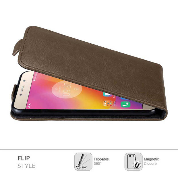 Cadorabo Hoesje geschikt voor Lenovo P2 in KOFFIE BRUIN - Beschermhoes Flip Case Cover magnetische sluiting