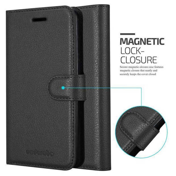 Cadorabo Hoesje geschikt voor Samsung Galaxy S20 in PHANTOM ZWART - Beschermhoes Cover magnetische sluiting Case