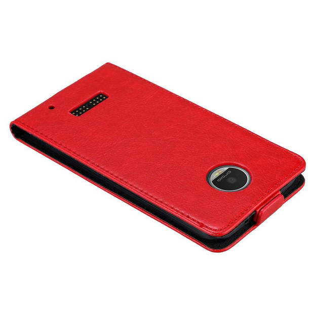 Cadorabo Hoesje geschikt voor Motorola MOTO Z PLAY in APPEL ROOD - Beschermhoes Flip Case Cover magnetische sluiting