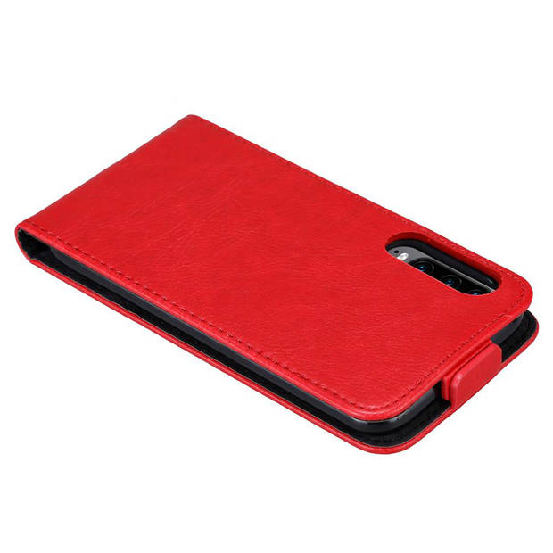 Cadorabo Hoesje geschikt voor Huawei P30 in APPEL ROOD - Beschermhoes Flip Case Cover magnetische sluiting