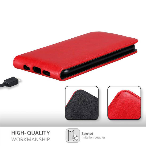 Cadorabo Hoesje geschikt voor Huawei P30 in APPEL ROOD - Beschermhoes Flip Case Cover magnetische sluiting