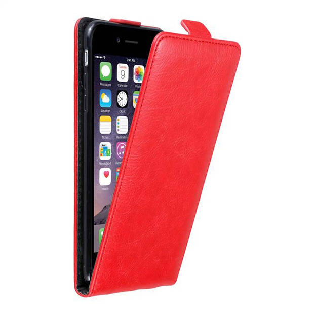 Cadorabo Hoesje geschikt voor Apple iPhone 6 PLUS / 6S PLUS in APPEL ROOD - Beschermhoes Flip Case Cover magnetische