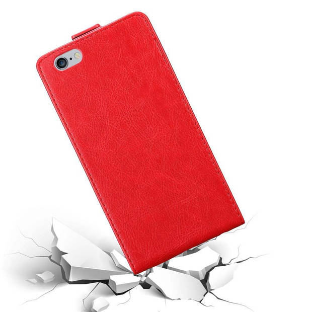 Cadorabo Hoesje geschikt voor Apple iPhone 6 PLUS / 6S PLUS in APPEL ROOD - Beschermhoes Flip Case Cover magnetische