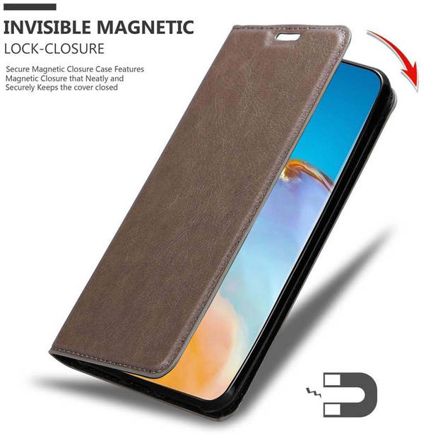 Cadorabo Hoesje geschikt voor Huawei P40 PRO / P40 PRO+ in KOFFIE BRUIN - Beschermhoes Case magnetische sluiting Cover