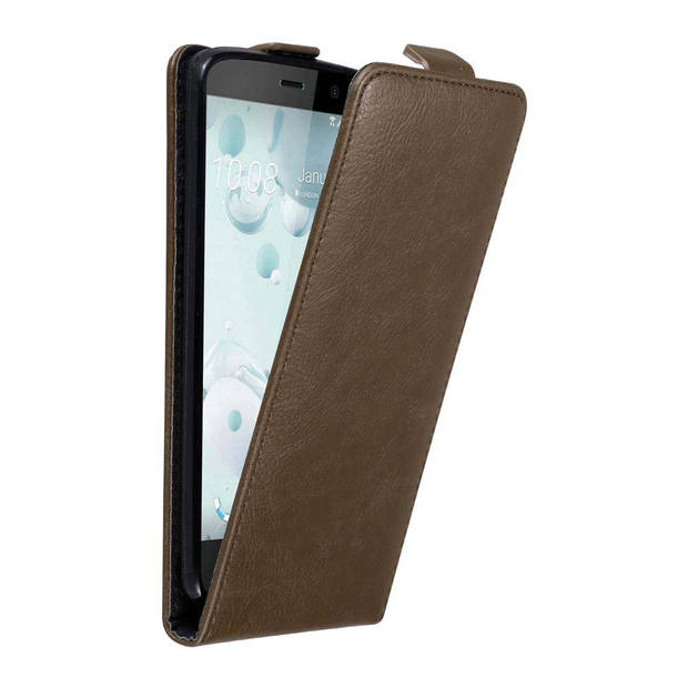 Cadorabo Hoesje geschikt voor HTC U PLAY in KOFFIE BRUIN - Beschermhoes Flip Case Cover magnetische sluiting