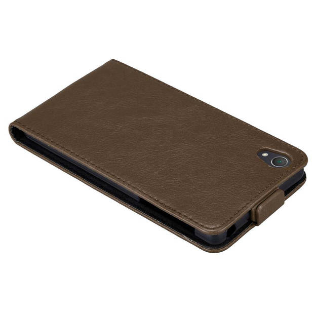 Cadorabo Hoesje geschikt voor Sony Xperia Z2 in KOFFIE BRUIN - Beschermhoes Flip Case Cover magnetische sluiting