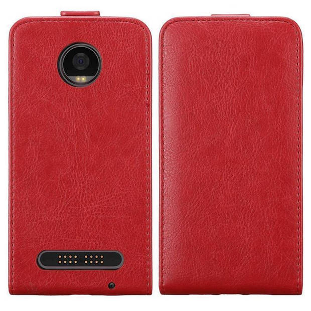 Cadorabo Hoesje geschikt voor Motorola MOTO Z2 PLAY / Z2 FORCE in APPEL ROOD - Beschermhoes Flip Case Cover magnetische